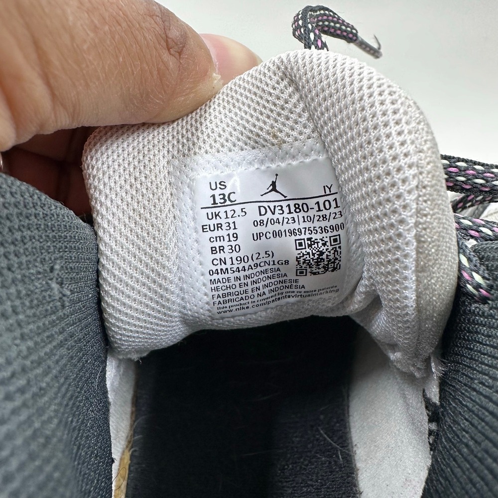 Jordan 6 Rings 13C White Black Pink‎ DV3180-101 Kids Basketball Sneaker Retro - Picture 6 of 10